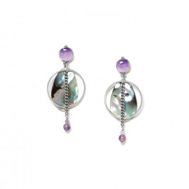 violet post earrings "Les barbades" - 