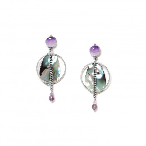 violet post earrings "Les barbades"