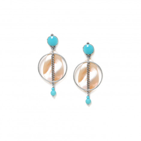 turquoise post earrings "Les barbades"