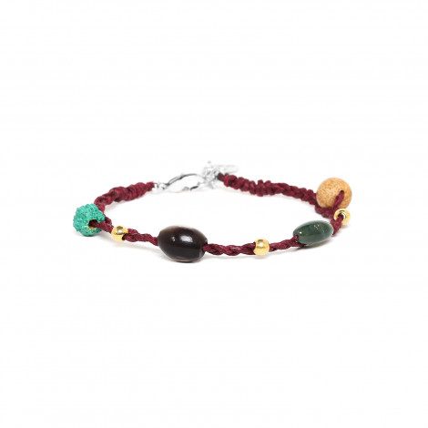 maroon braided bracelet "Petit poucet"