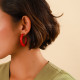 boucles d'oreilles créoles bois rouge cerise "Creoles" - Nature Bijoux