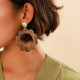boucles d'oreilles poussoir fleur bois de roblès "Dako" - Nature Bijoux