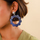 indigo flower post earrings "Dako" - Nature Bijoux