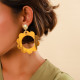 orange flower post earrings "Dako" - Nature Bijoux