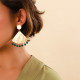 boucles d'oreilles poussoir triangle perles bois vert impérial "Riviera" - Nature Bijoux