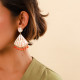 boucles d'oreilles poussoir triangle perles bois orange mandarine "Riviera" - Nature Bijoux