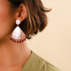 boucles d'oreilles poussoir triange perles bois grenat "Riviera" - Nature Bijoux