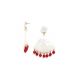 boucles d'oreilles poussoir triangle perles bois rouge cerise "Riviera" - Nature Bijoux