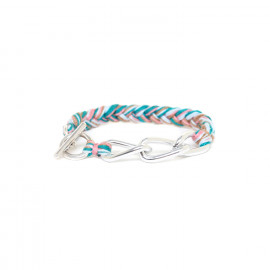 MIAMI braided thread silvered chain sky blue "Les complices" - Franck Herval