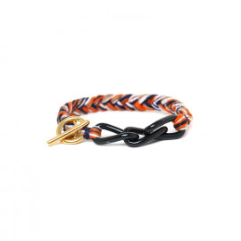 MIAMI braided thread black chain orange "Les complices" - Franck Herval