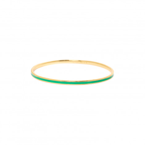 BANGLES round thin bangle with enamel green "Les complices"