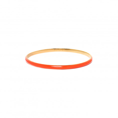 BANGLES round embossed bangle with enamel orange "Les complices"