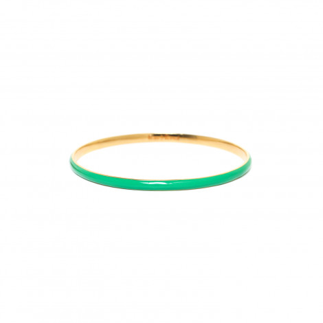 BANGLES round embossed bangle with enamel green "Les complices"
