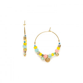 SAMARA boucles d'oreilles créoles perles jaunes & bleues "Les inseparables" - Franck Herval