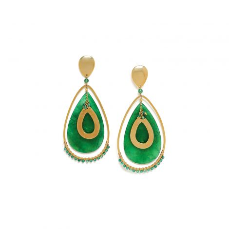 VERA XL post earrings green "Les radieuses"