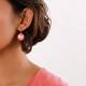OSA boucles d'oreilles créoles médaillon rouge "Les inseparables" - Franck Herval