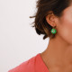 OSA boucles d'oreilles créoles médaillon vert "Les inseparables" - Franck Herval