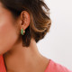 UVITA boucles d'oreilles petites créoles ajourées vertes "Les inseparables" - Franck Herval
