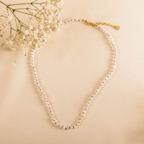 BOUNTY pearl necklace with blue knot