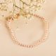 BOUNTY pearl anklet bracelet with fuchsia knot - Olivolga Bijoux