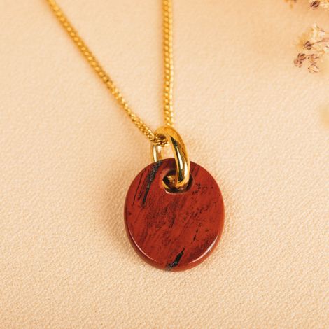 LINDA oval red jasper necklace