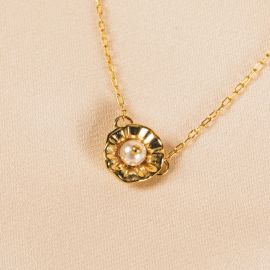 LUZ collier court pendentif perle - Olivolga Bijoux