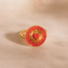 MON COEUR heart ring RED - Olivolga Bijoux