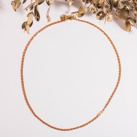 GRACIA collier chaine émaillée orange M - Olivolga Bijoux