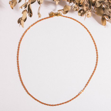 GRACIA collier chaine émaillée orange M