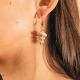Gaya Asymmetrical hoop earrings Pink opal - Rosekafé