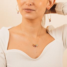 Mila hoop earrings 40mm amethyst - Rosekafé