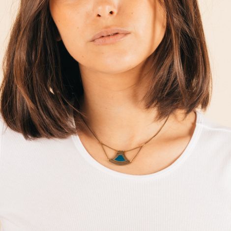MASSAI blued short necklace