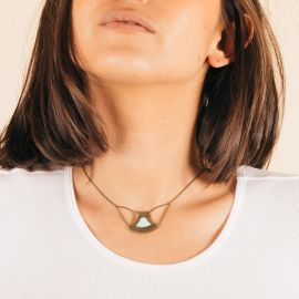 MASSAI light green short necklace - Amélie Blaise