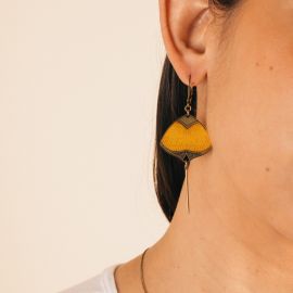 Boucles d'oreilles jaune PIVE - Amélie Blaise