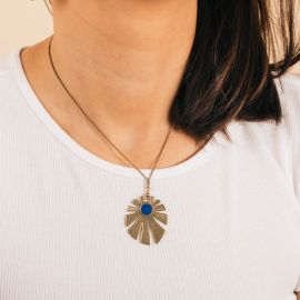 Blue pendant short necklace - Amélie Blaise
