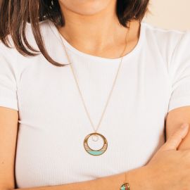 Collier Mi-Long pendentif rond - Amélie Blaise