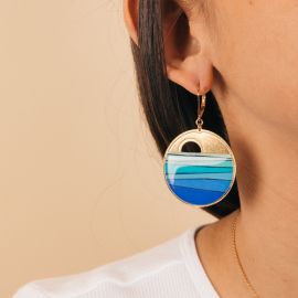 Big round hook image earrings - Amélie Blaise