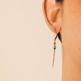 Petite Pomme brass long earrings - Amélie Blaise