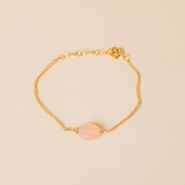 Pink chalcedony beetle chain bracelet - Rosekafé