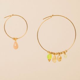 Mila hoop earrings 40mm citrine - Rosekafé
