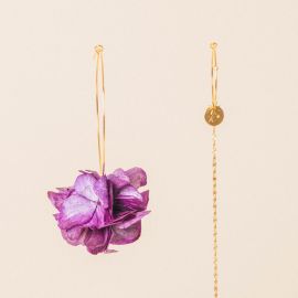 Purple Hydrangea Hoop Earrings - Rosekafé