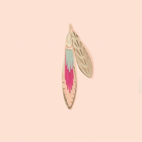 Feathers XL earrings - Fushia