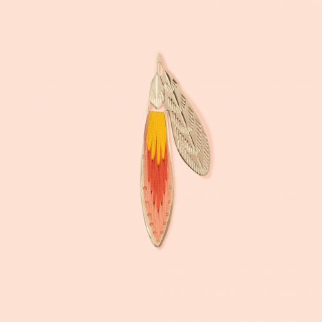 Feathers XL earrings - Coral