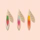 Feathers XL earrings - Coral - Christelle dit Christensen