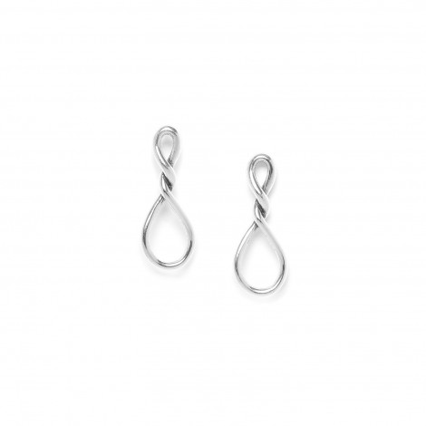 twisted silvered post earrings "Accostage"