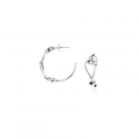 creoles earrings knot silvered "Accostage"