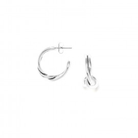boucles d'oreilles créoles petit modèle métal argenté "Accostage" - Ori Tao