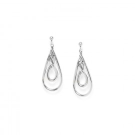 drop post earrings silvered "Accostage" - Ori Tao