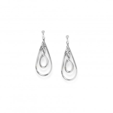 drop post earrings silvered "Accostage"