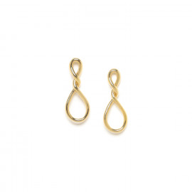 golden twisted post earrings "Accostage" - Ori Tao